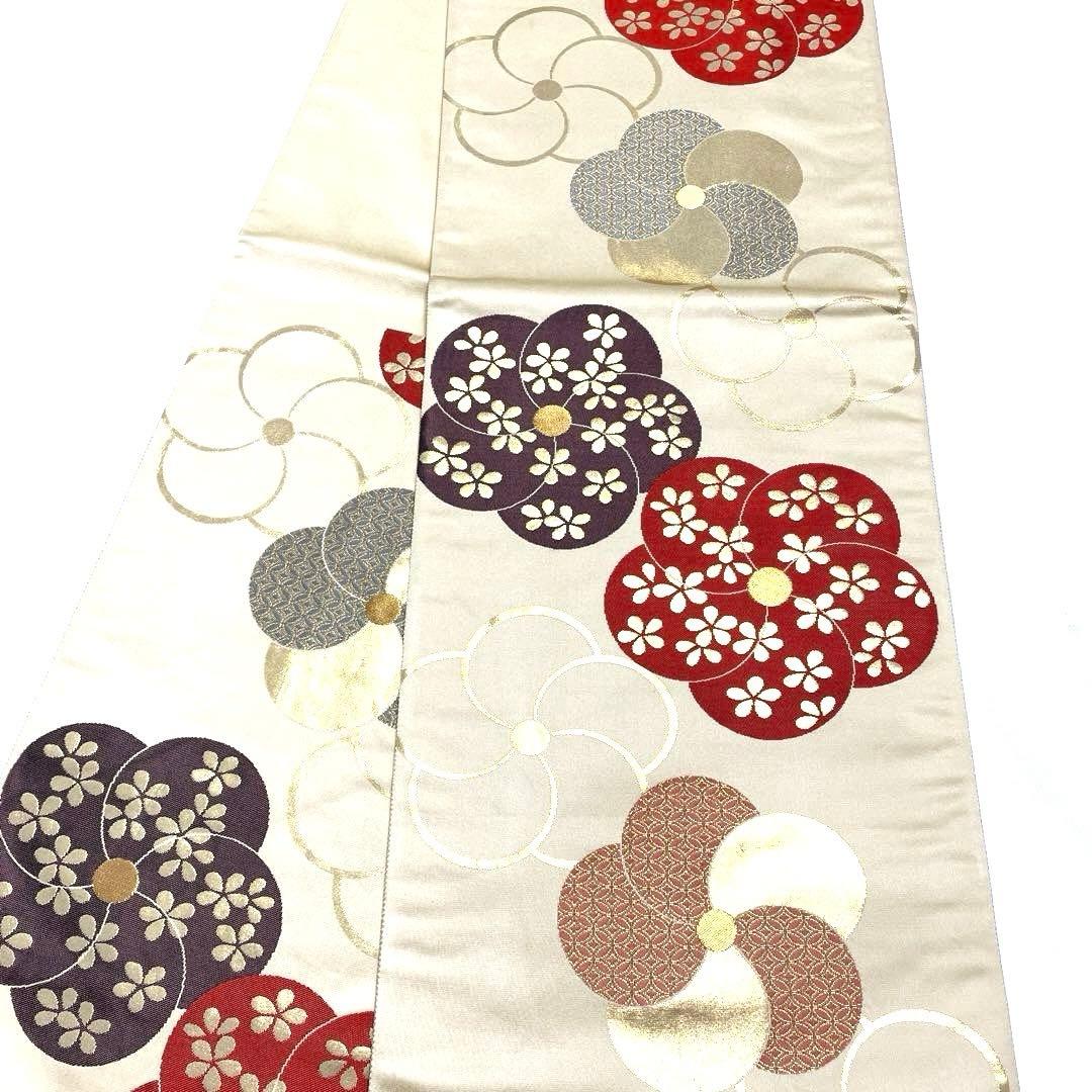 専用帯6044 5872 5944 三点セット●高級 正絹 六通 袋帯 ねじ梅