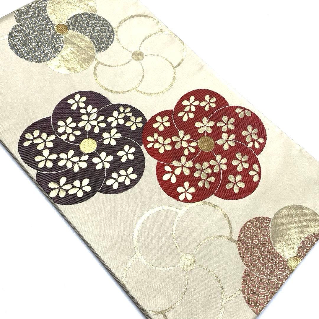 専用帯6044 5872 5944 三点セット●高級 正絹 六通 袋帯 ねじ梅