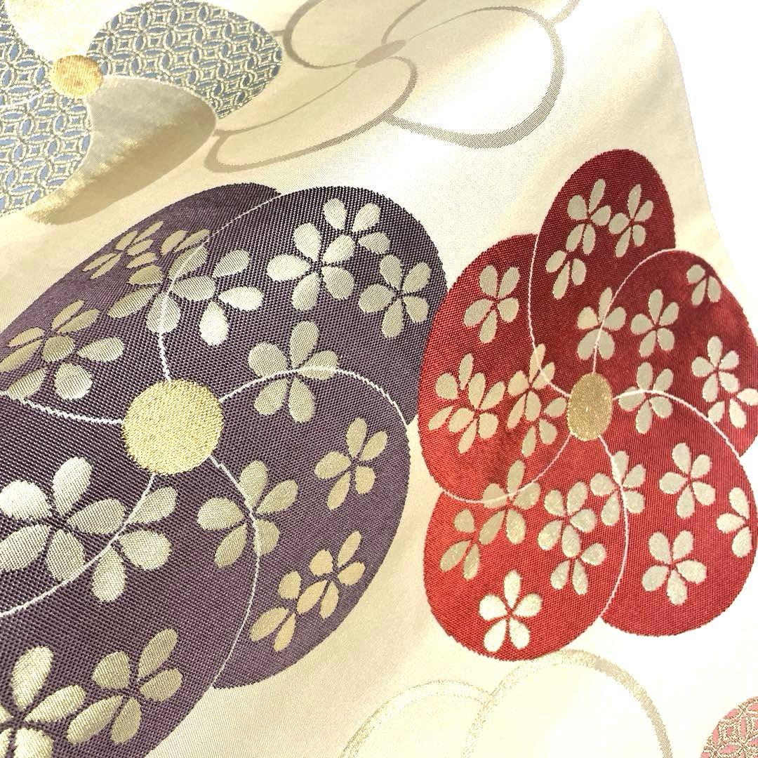 専用帯6044 5872 5944 三点セット●高級 正絹 六通 袋帯 ねじ梅