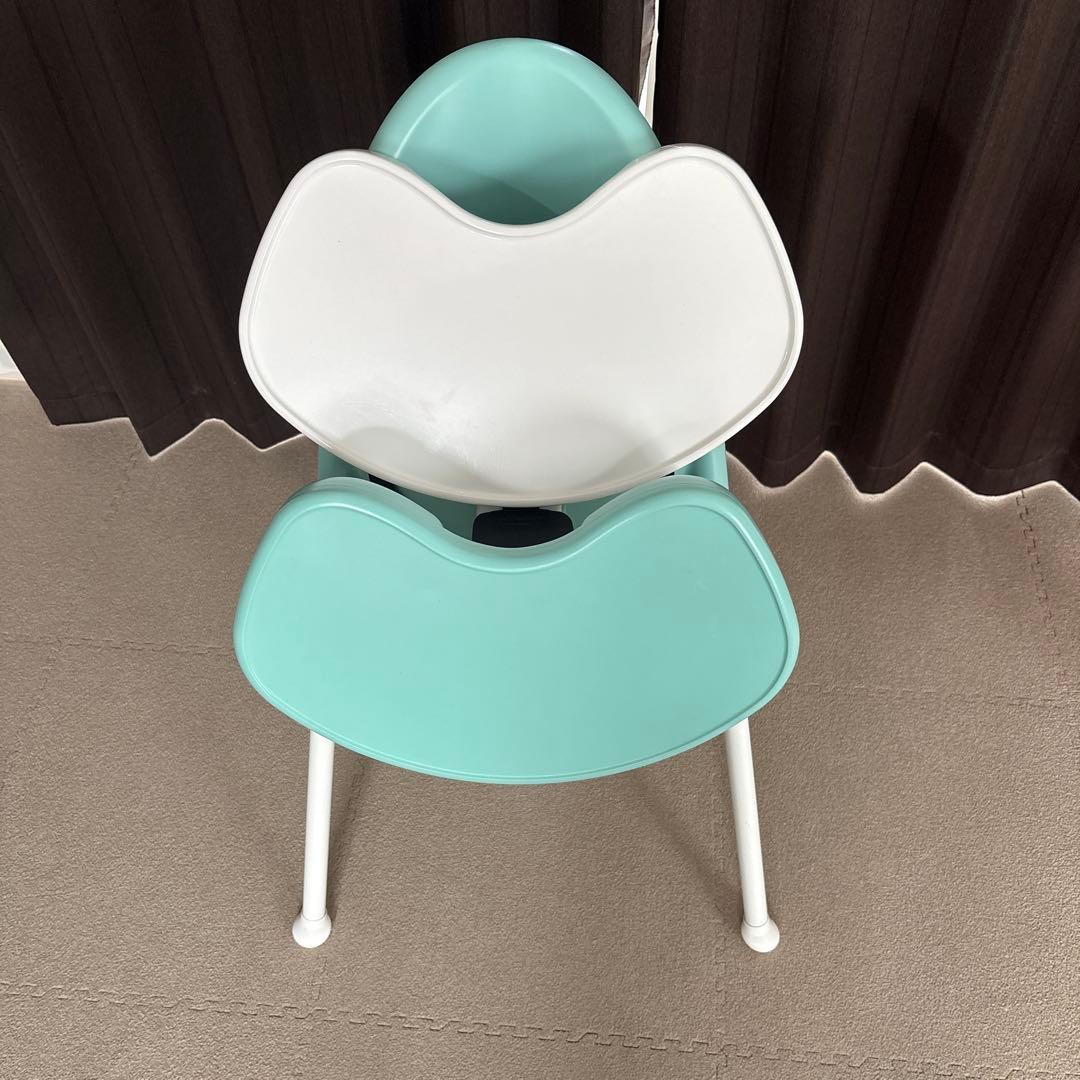 良品 BABY BJORN ハイチェア ハーネス付き ライトグリーン