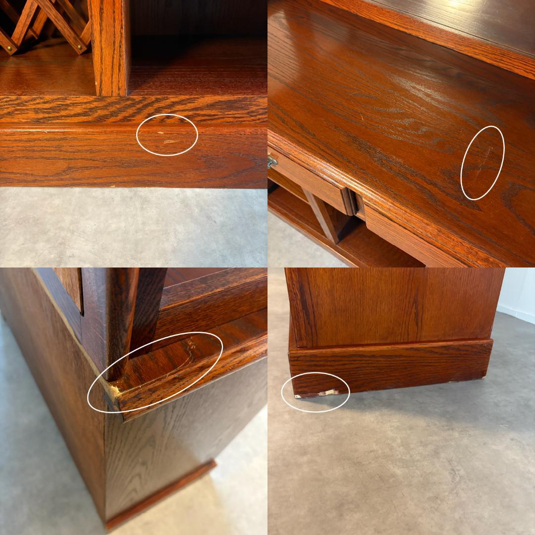 ヴィンテージ　ワインキャビネット 　グラスホルダー＆ボトルラック収納