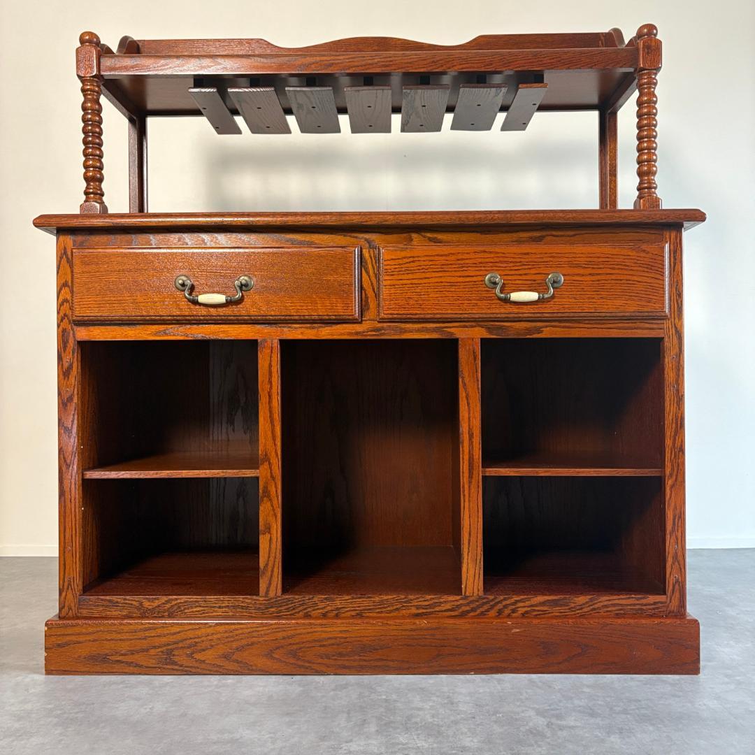 ヴィンテージ　ワインキャビネット 　グラスホルダー＆ボトルラック収納