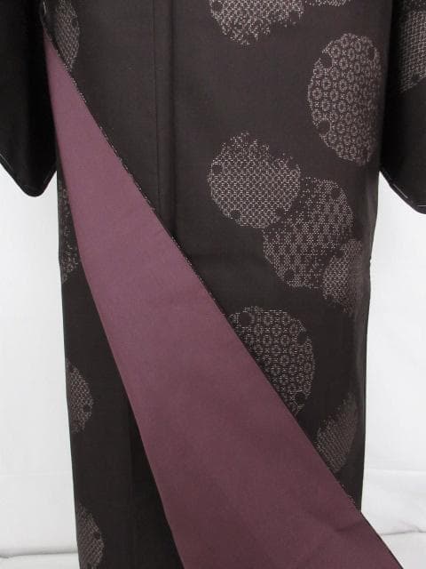 新古品！東京ますいわ屋＊純泥染＊７マルキ＊本場大島紬＊着物＊１６５ｃｍ＊裄６８