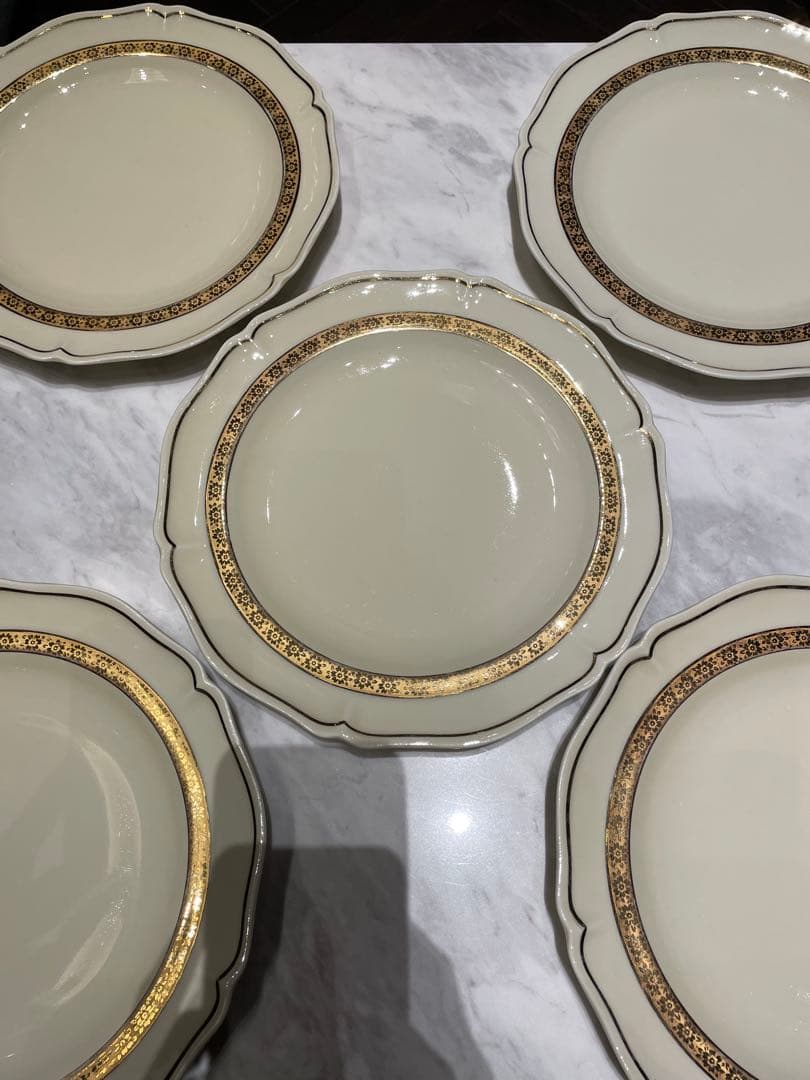 6点フランスアンティーク/ディナープレート/ゴールド/リモージュ