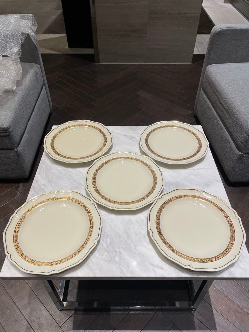 6点フランスアンティーク/ディナープレート/ゴールド/リモージュ