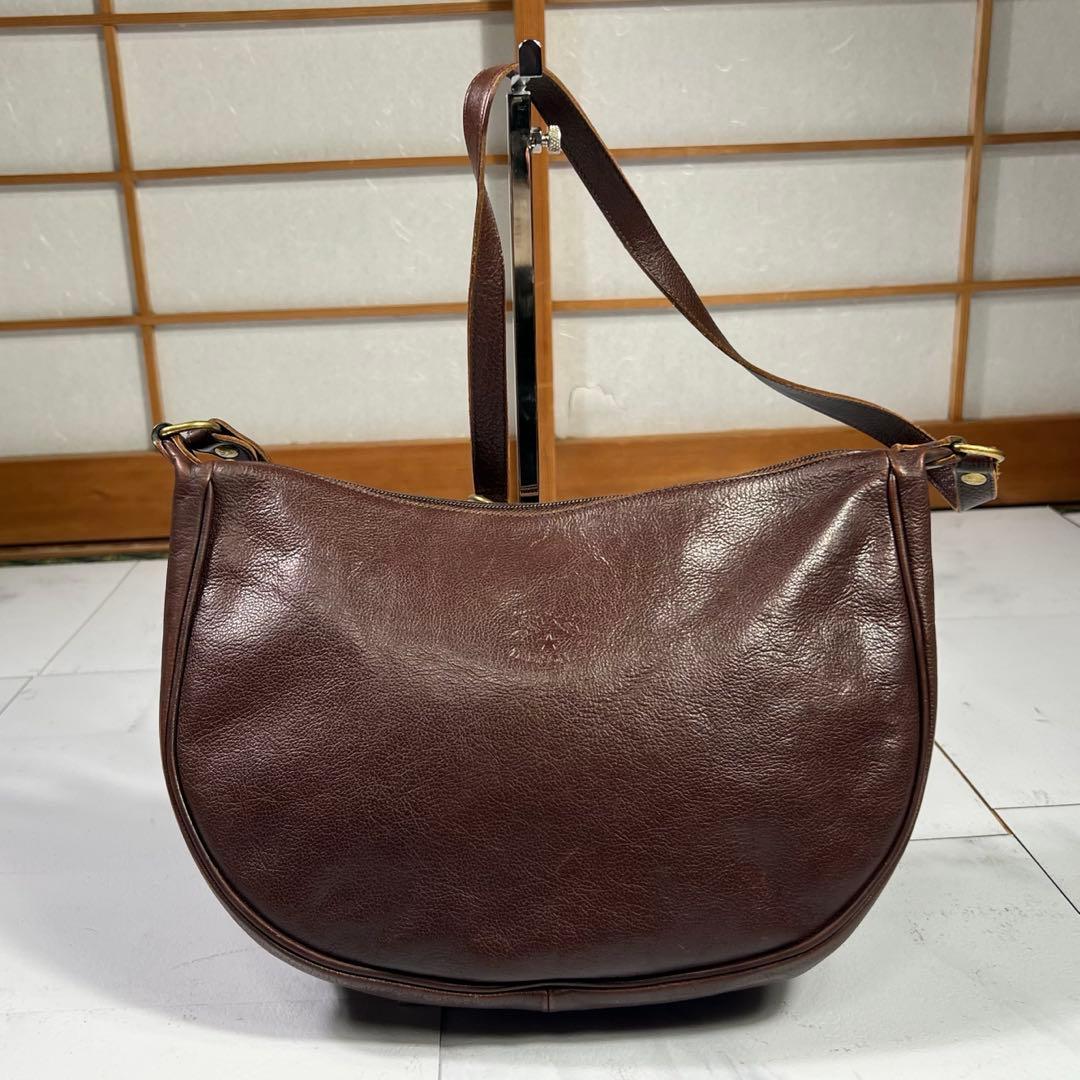 L BISONTE イルビゾンテ ハーフムーン ショルダーバッグ ブラウン