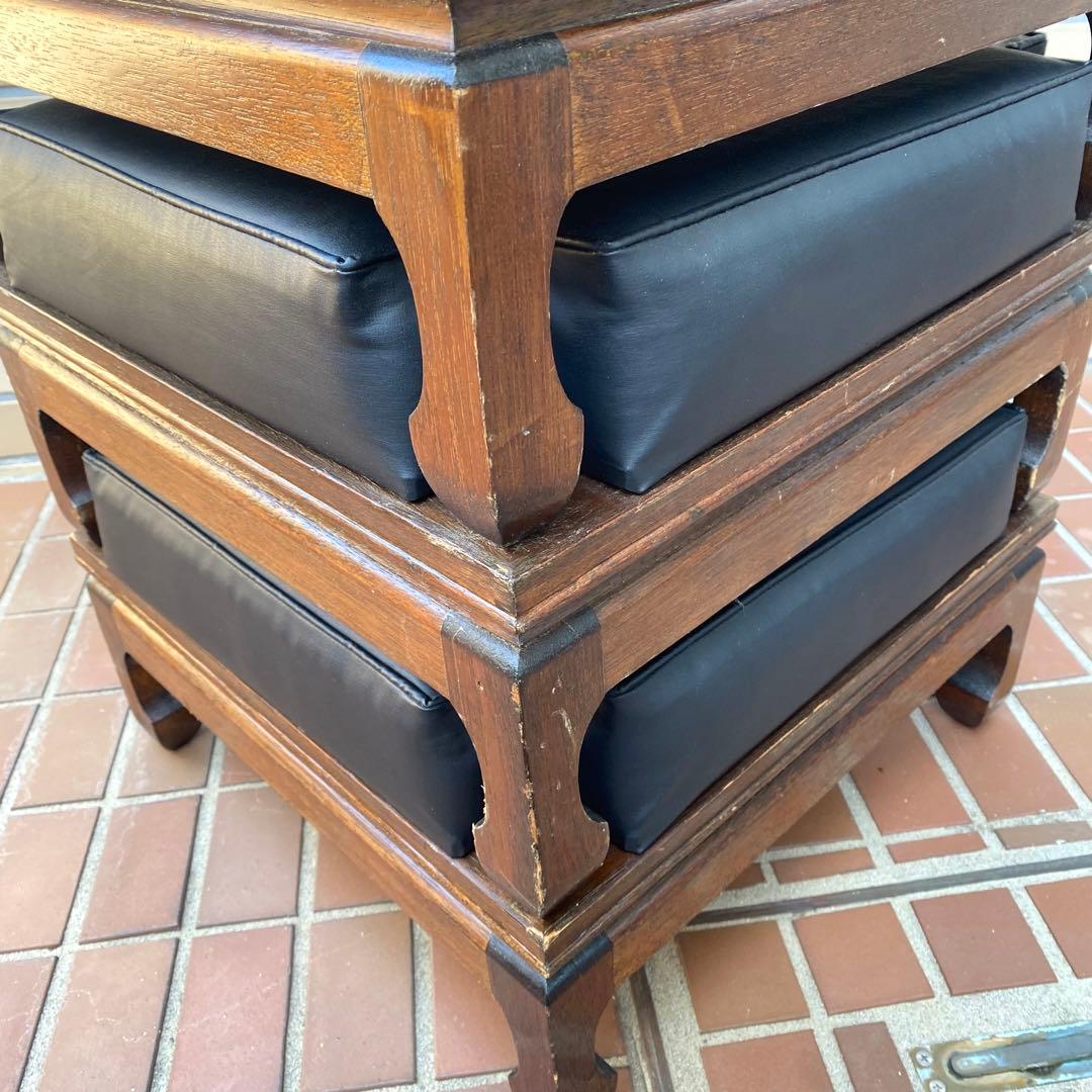 3段スタッキング オットマン/スツール椅子チェア★1960'ビンテージUSA