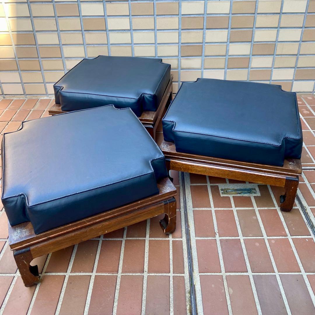 3段スタッキング オットマン/スツール椅子チェア★1960'ビンテージUSA