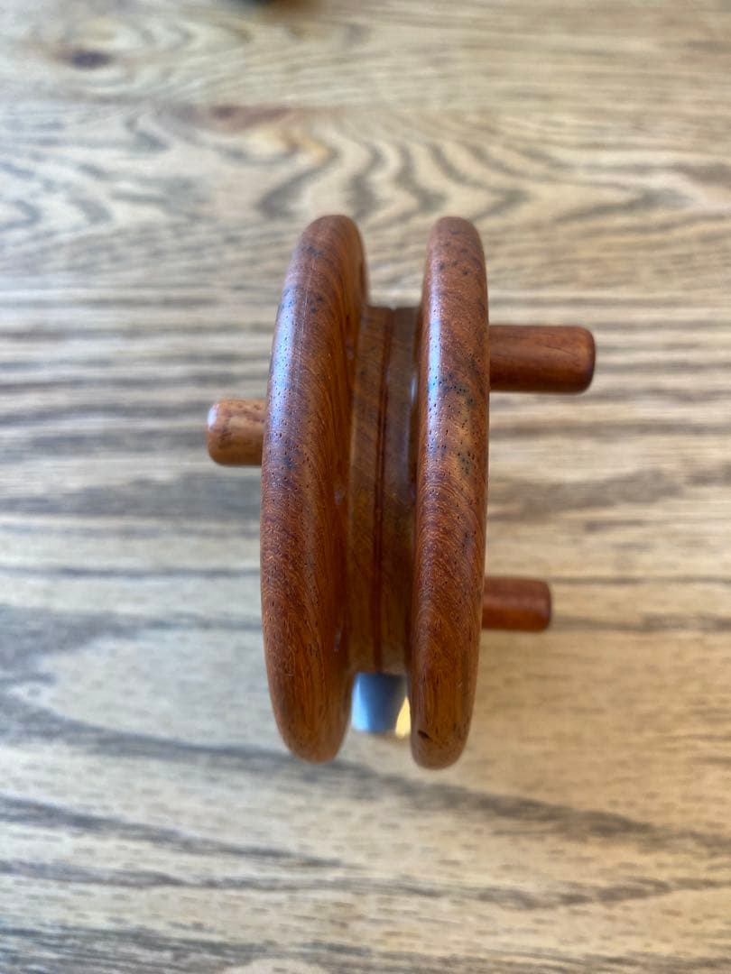 オリムピック 落し駒Ⅱ リール タイコリール 黒鯛 ヘチ 花梨 木製リール