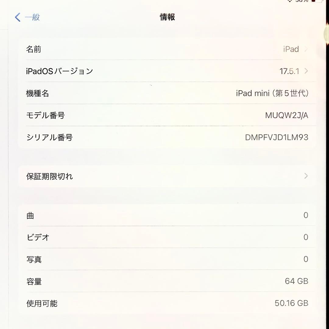 iPad mini 第5世代 64GB スペースグレイ