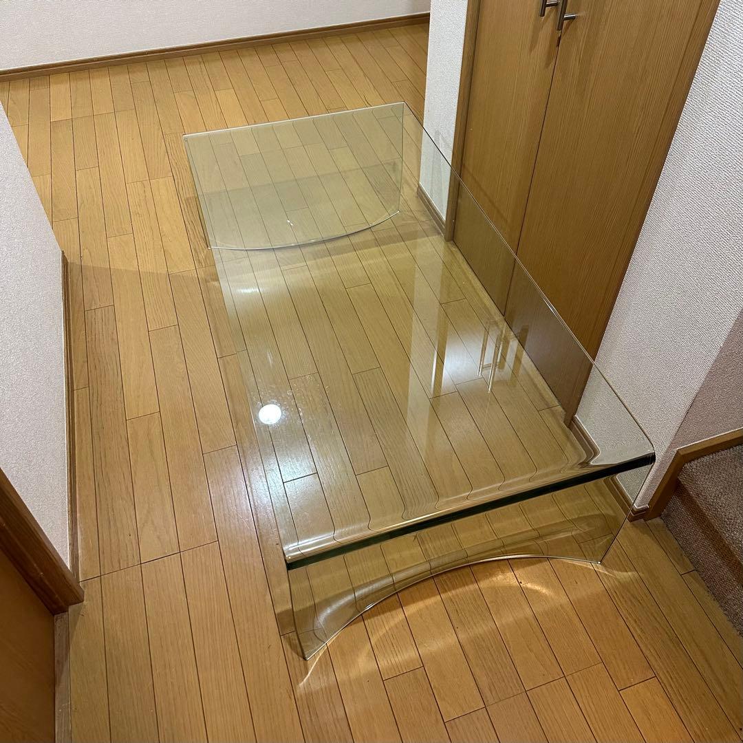 【廃盤】Francfranc ガラスローテーブル　120