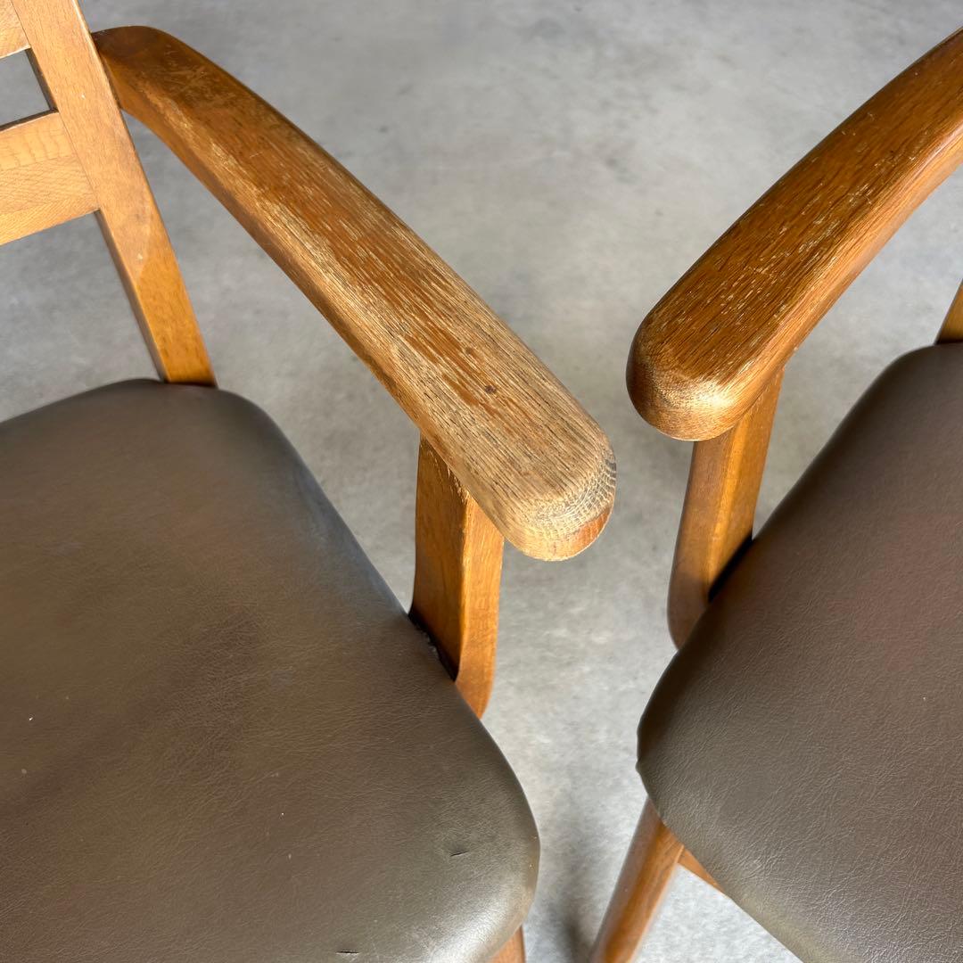＊引き取り歓迎＊大塚家具　ダイニングチェア肘付き　2脚　ナラ　椅子