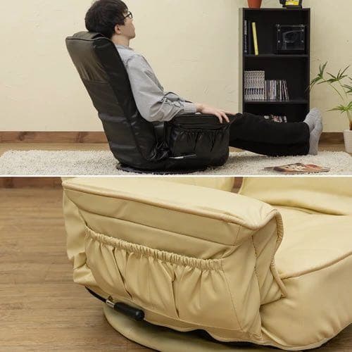 レバー式14段回転座椅子 BK/BR/IV