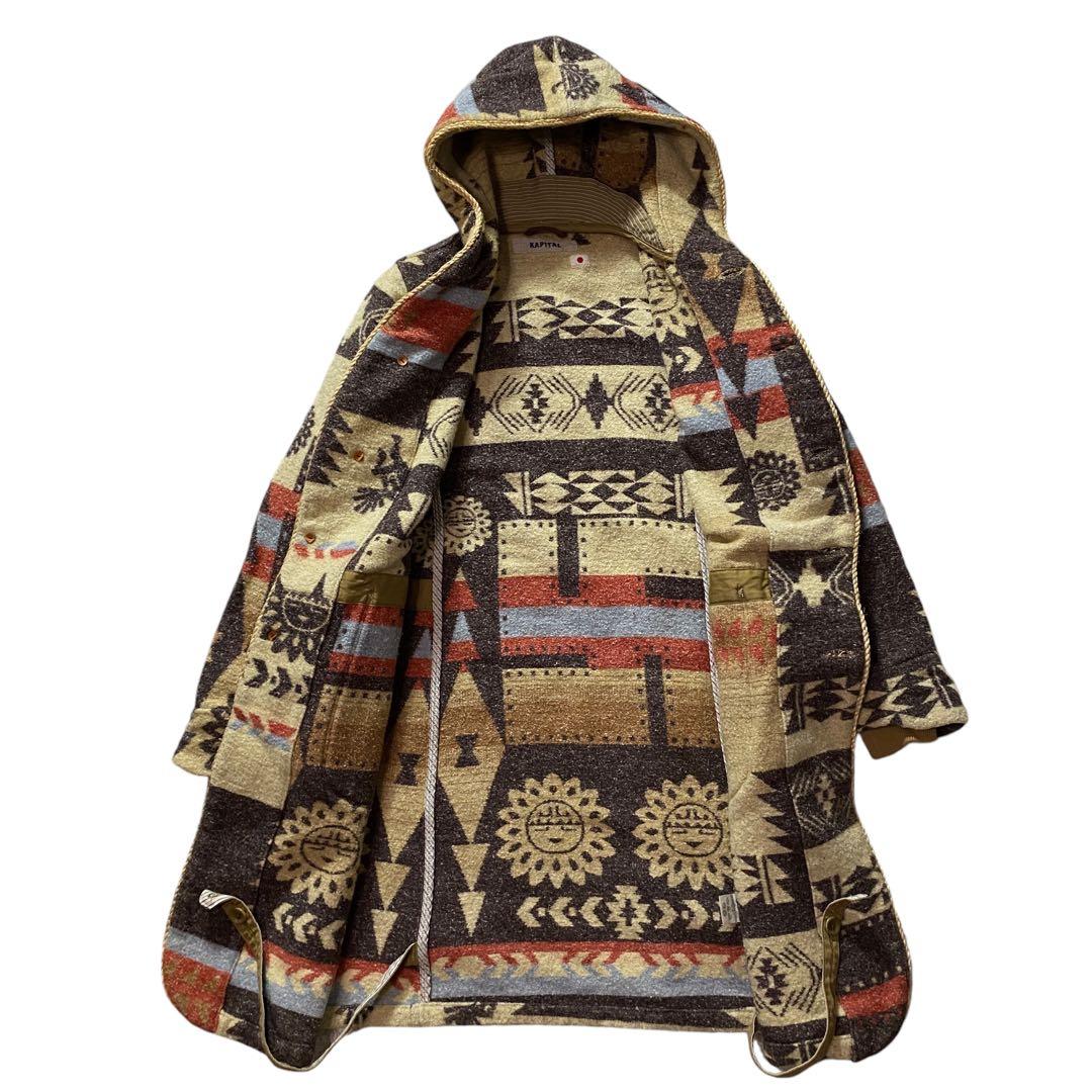 キャピタル ネイティブ柄 ウール ブランケット コート ダッフルコート