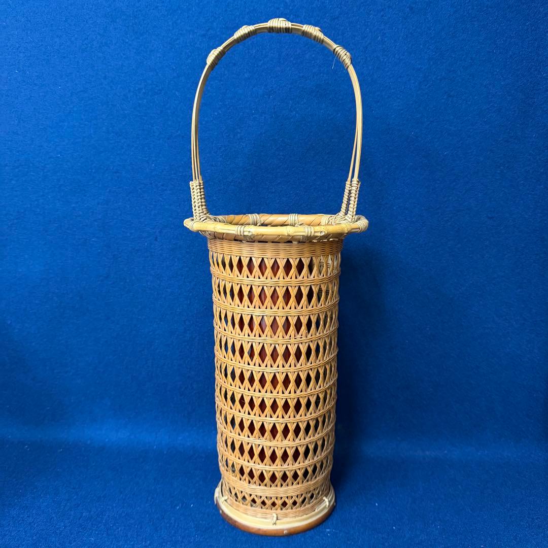 巧芳斎 籠 花入 華道具 在銘 時代 古玩 当時物 旧家 蔵出 骨董品