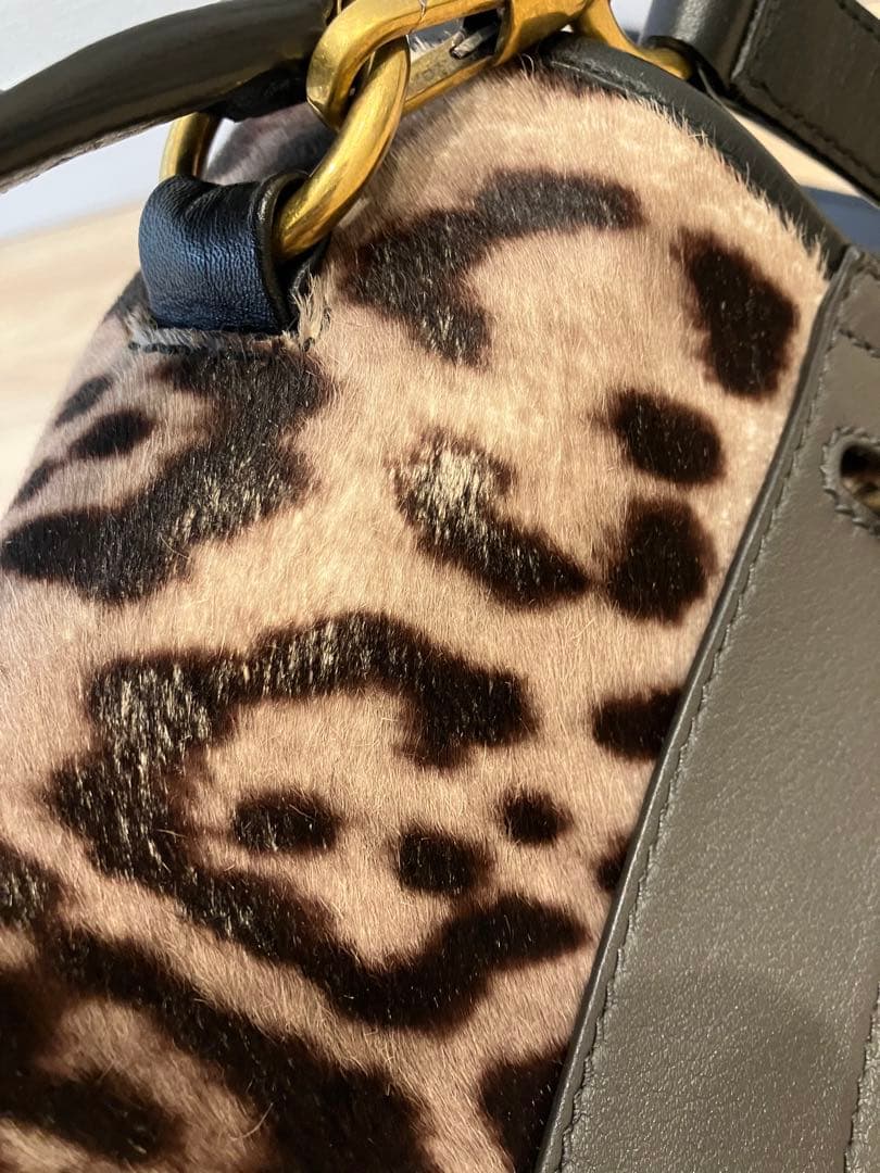 【レア】イヴサンローラン ヒョウ柄バッグ ミューズトゥ