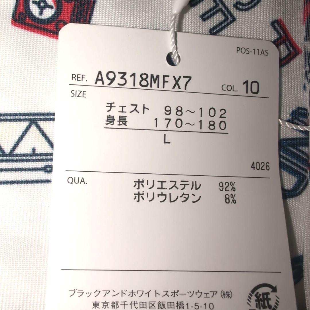 新品タグ付 アンパスィ ゴルフ 長袖 ポロシャツ 楽器柄 総柄 ホワイト L