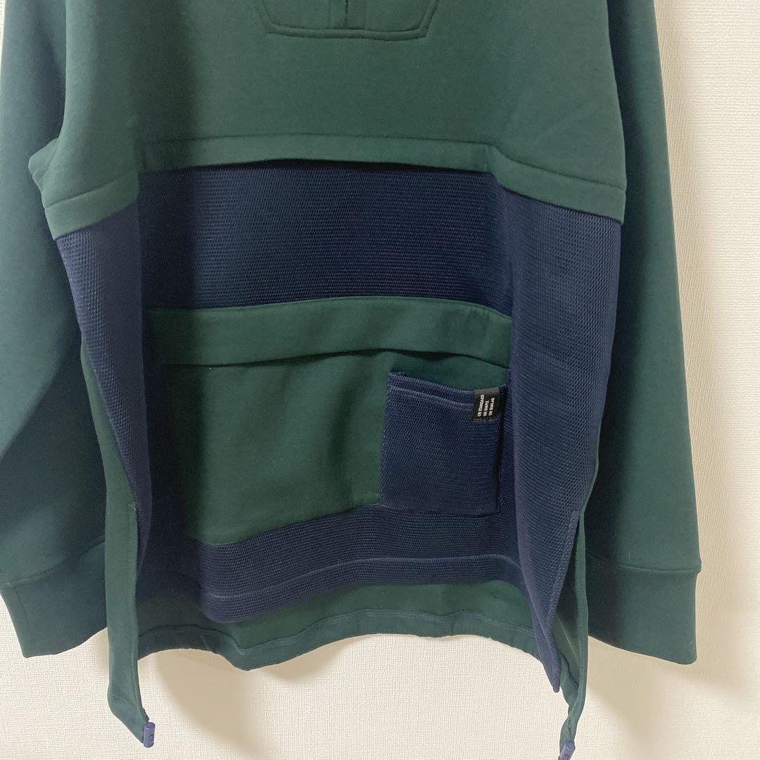 UN3D. ハーフジップメッシュスウェット グリーン 38 美品　アンスリード