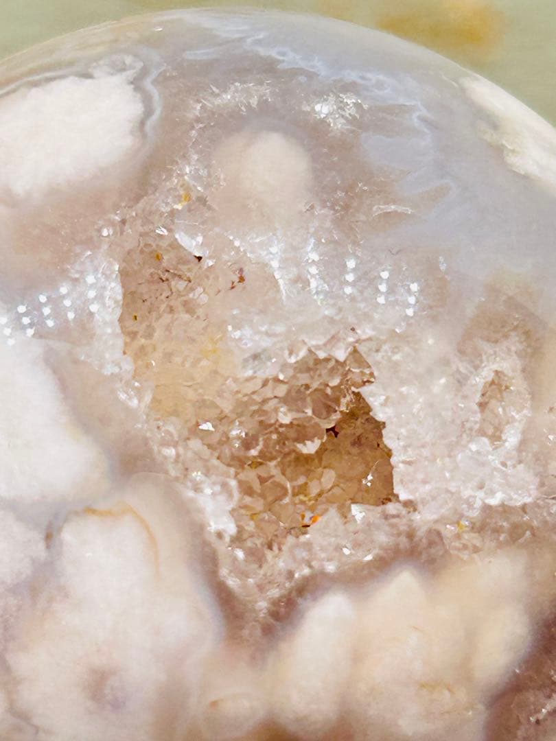 ☆癒し系天然石☆ 花満開　ピンクアメジストフラワースフィアΦ49.3mm