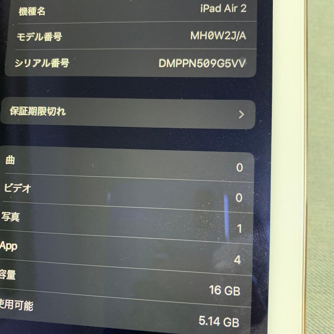 iPad Air2 第2世代 フリー16GB GOLD