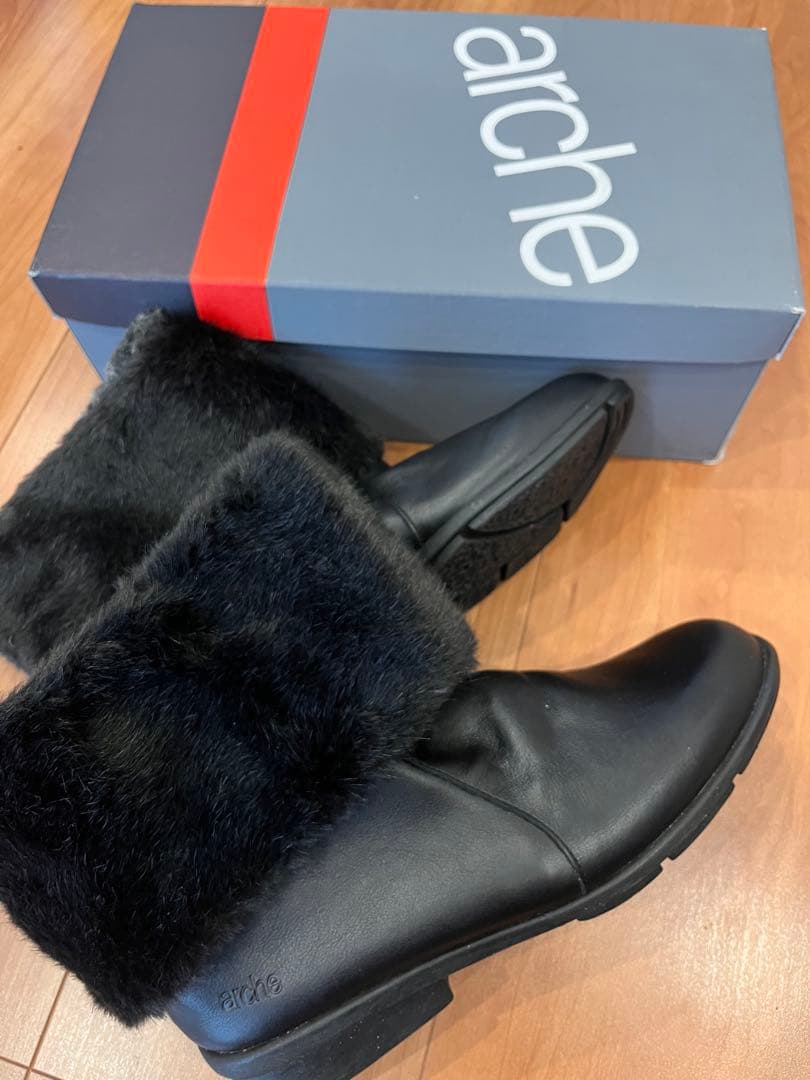 arche レザー ファー ブーツ