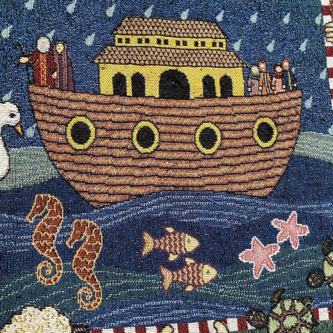 【90s】USA製 vintage ラグマット　動物大集合　可愛い　アートく芸術