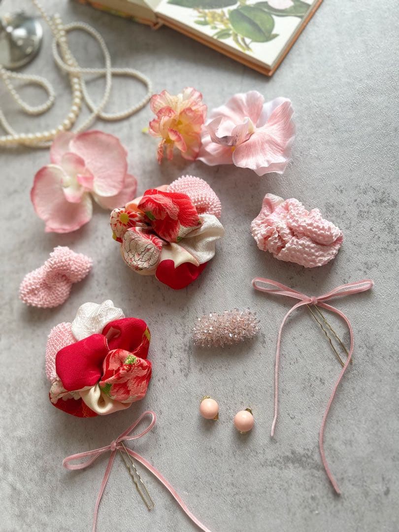 シ*ン様 七五三　七五三髪飾り　ヘッドドレス　着物髪飾り　リメイク髪飾り　045