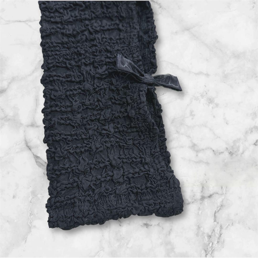 25SS 新品タグ付 パメオポーズ ギャザリングパフミニドレス ワンピース 黒