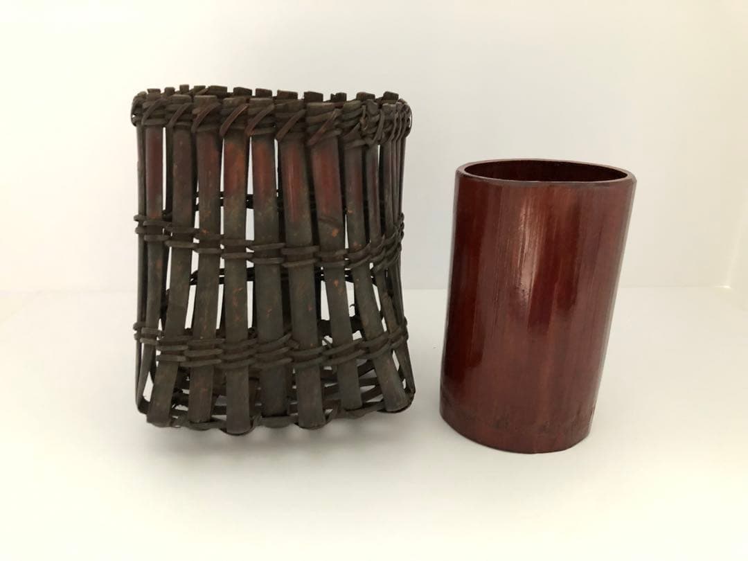 茶道具 唐物 篭 籠 花入 竹良斉極 茶道