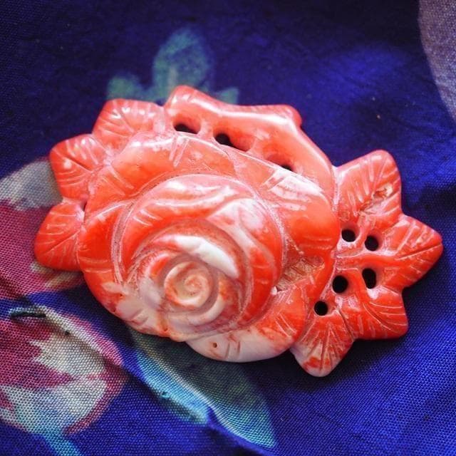 骨董品　アンティーク品　赤珊瑚　薔薇　お守り　古物　時代物　コレクション　　7