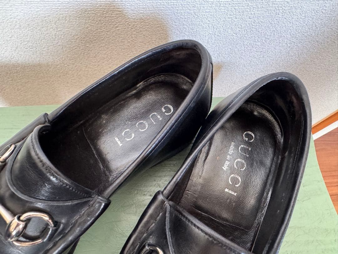★美品！GUCCI ブラックレザー ローファー 41E 不朽の名作！