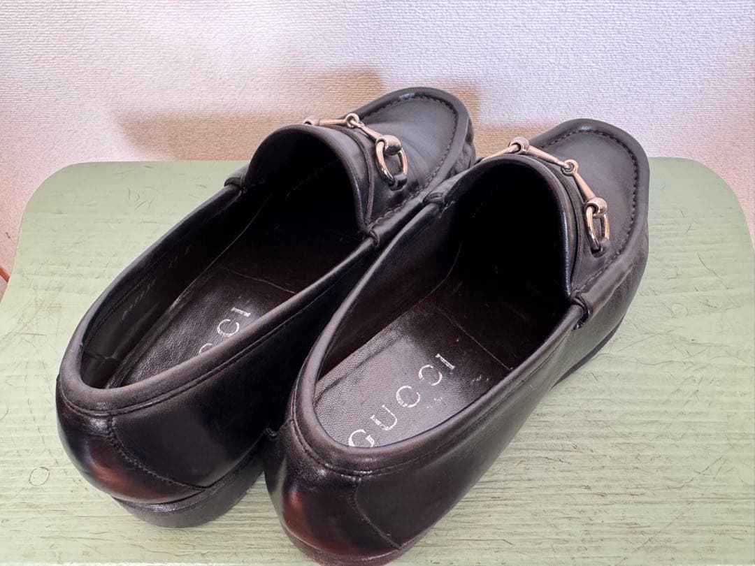 ★美品！GUCCI ブラックレザー ローファー 41E 不朽の名作！