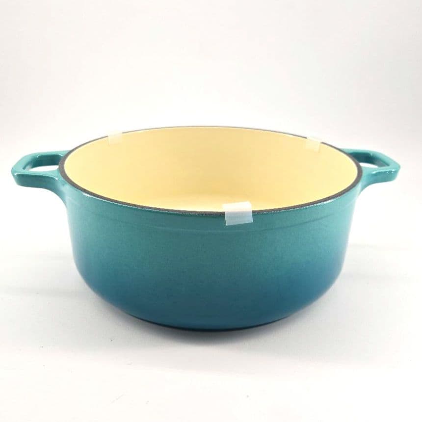 極美品　CHASSEUR　シャス－ル　 鋳鉄　ホーロ－両手鍋　ココット　22cm