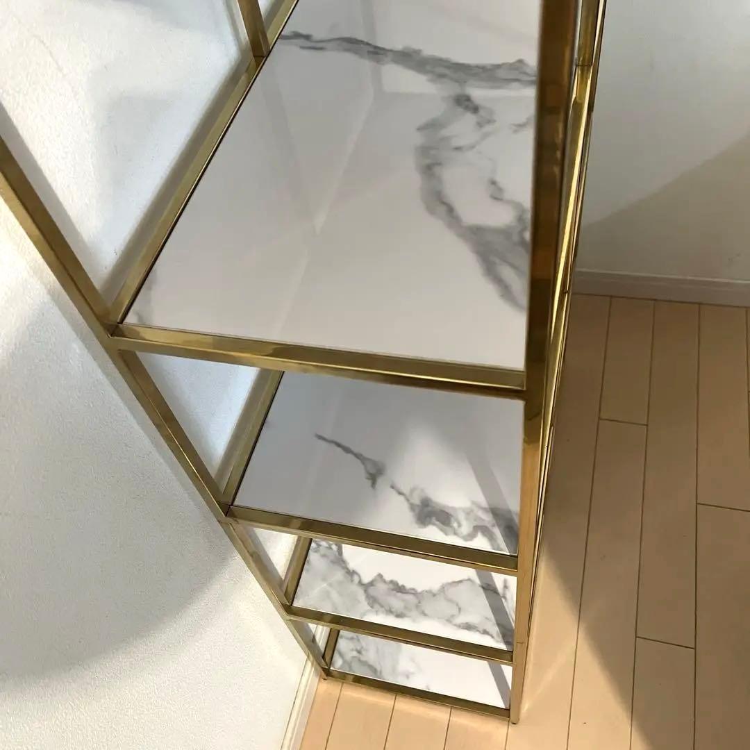 フランフラン　シェルフ　ゴールド　レーヌ　2L ラック　大理石柄