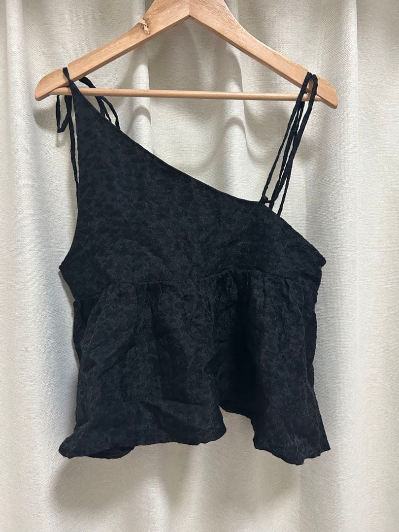 トップス eaphi flower jacquard peplum tops Black