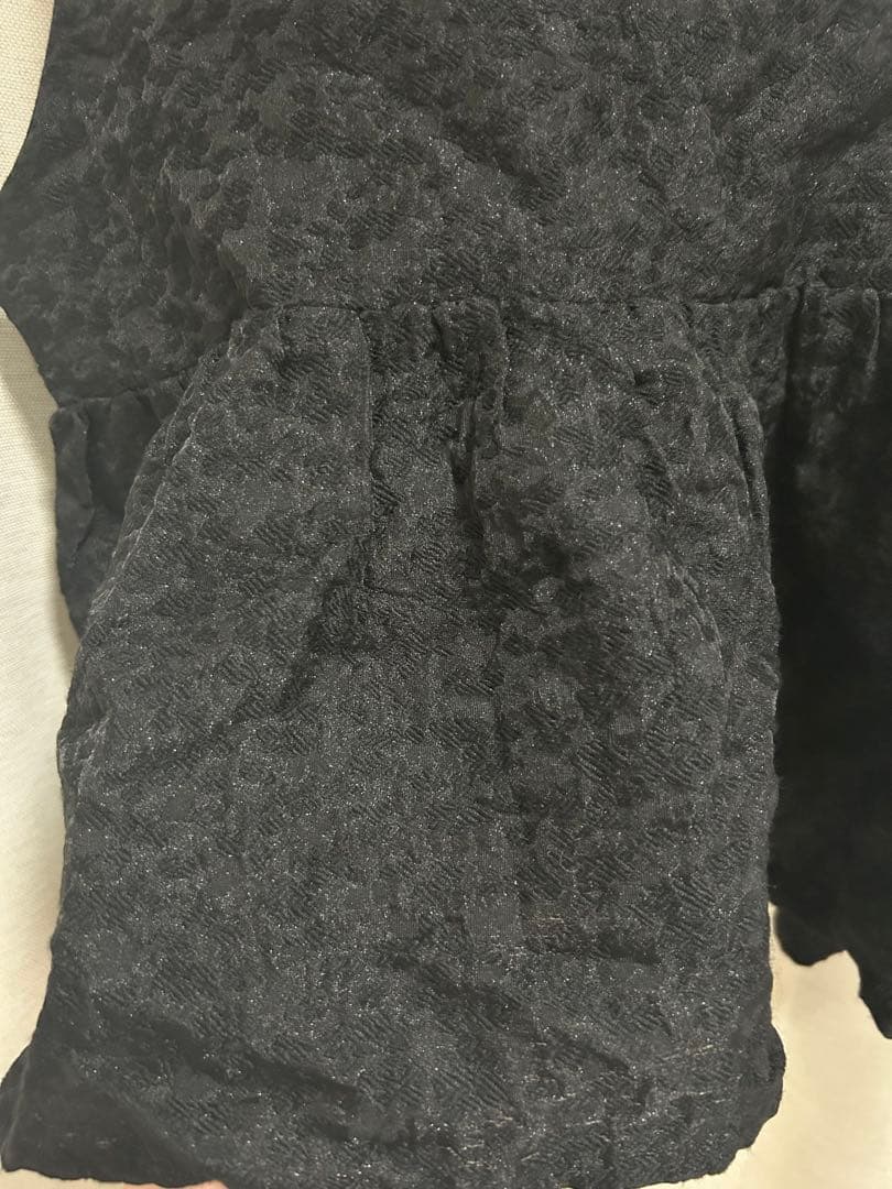 トップス eaphi flower jacquard peplum tops Black