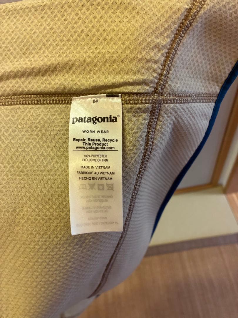Patagonia フリース ベスト S ベージュ/青