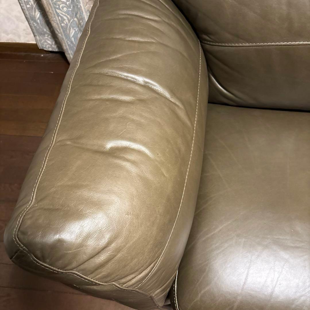 【良品】DULTON レザーソファ 1シーター マッドグレー