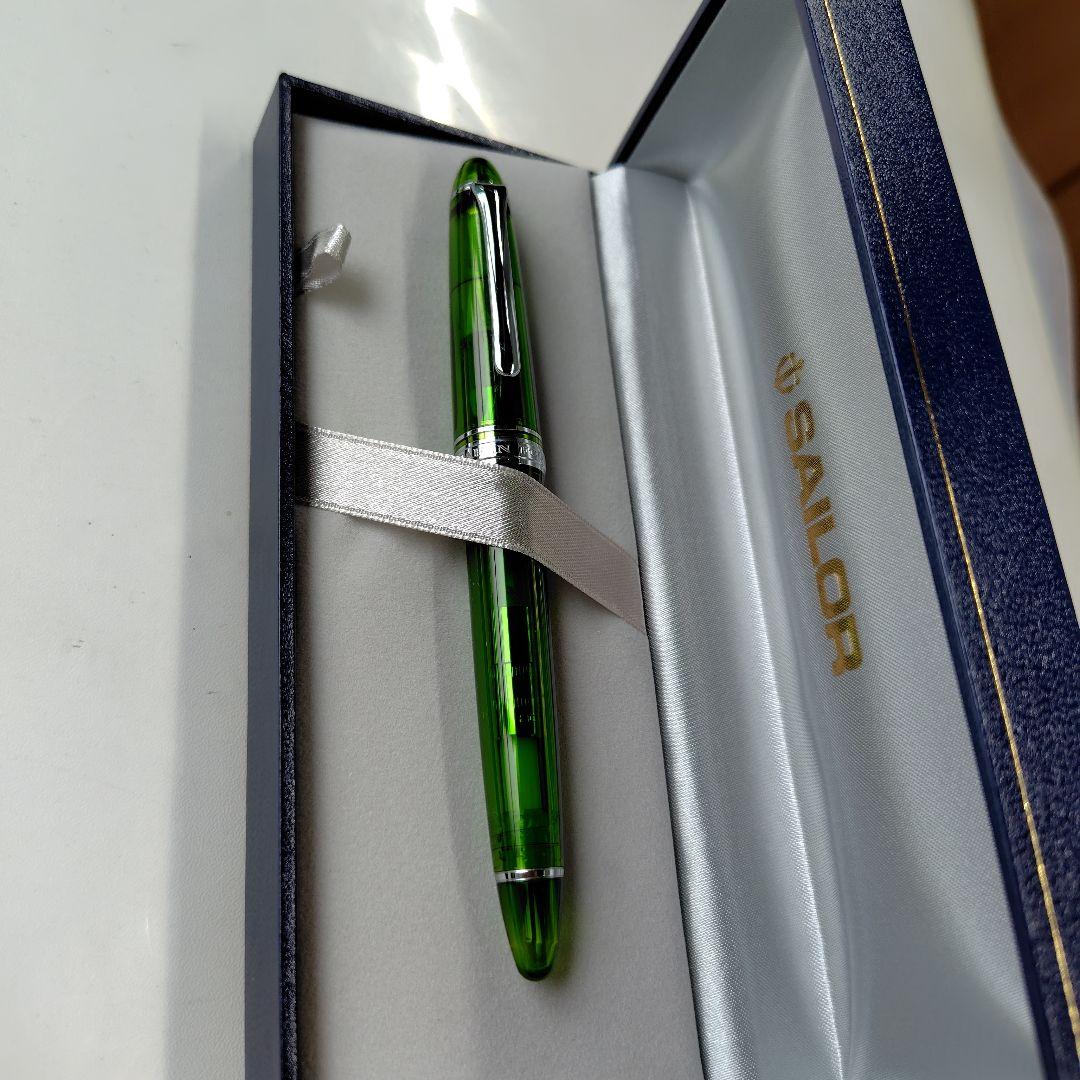ワンチャー別注　SAILOR グリーンスケルトン 万年筆