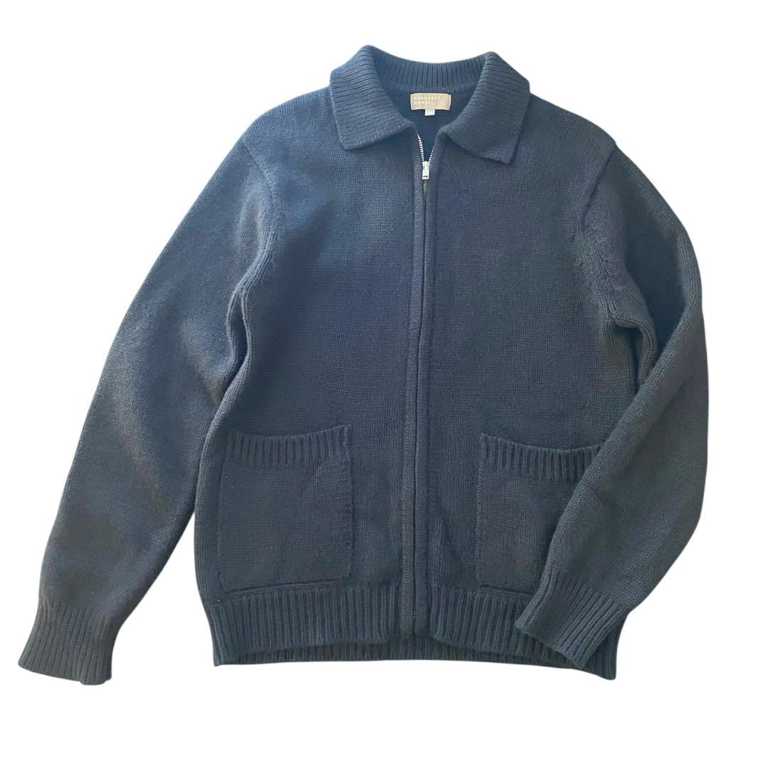 MARGARET HOWELL ドライバーズ ニット ジップアップ カシミヤ混