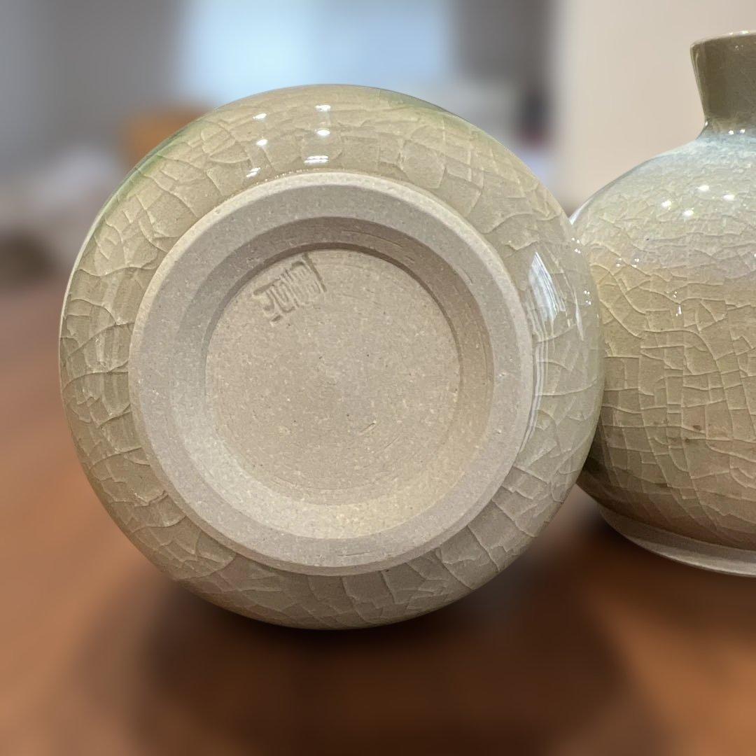 雪舟焼 酒器揃 不徹銘 共箱付 徳利盃