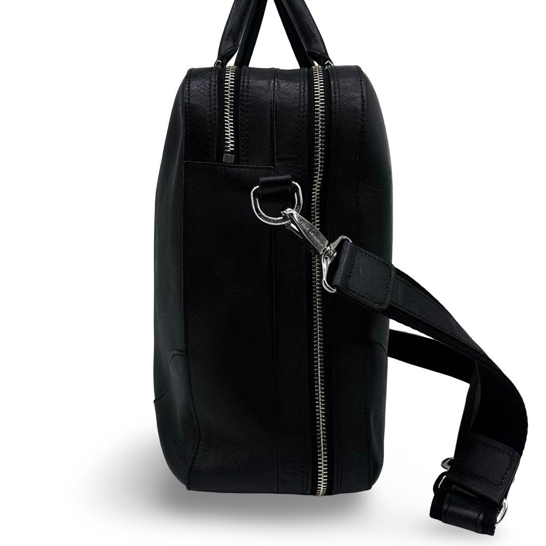 美品】ペッレモルビダ 2WAY ビジネスバッグ キャピターノ 黒　ショルダー