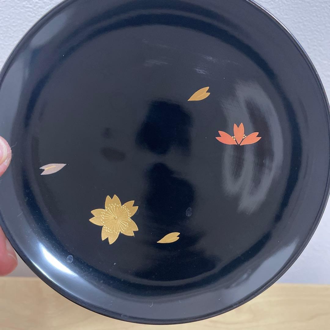 美品❗️輪島塗　稲忠　銘々皿５枚セット 桜模様