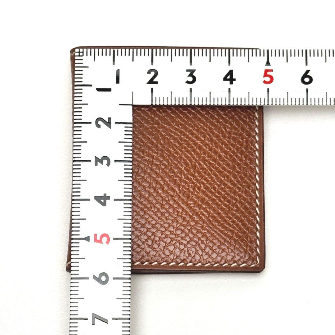 未使用保管品　茶　HERMES ミニフォトケース　キャメル　エルメス　写真入れ