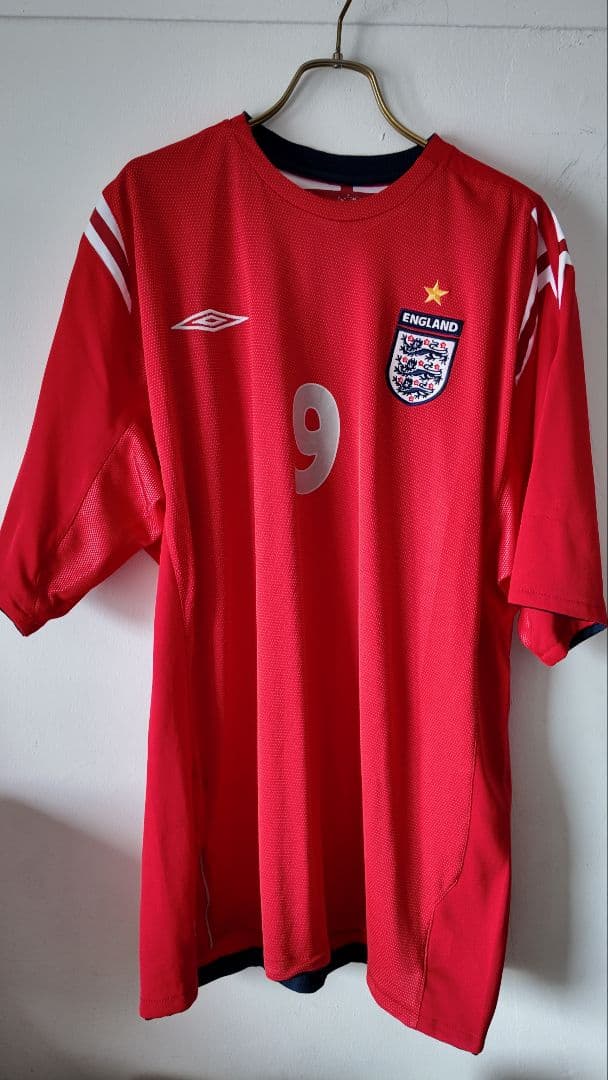 Umbro イングランド代表 アウェイ ゲームシャツ 赤 9 XL相当 アンブロ