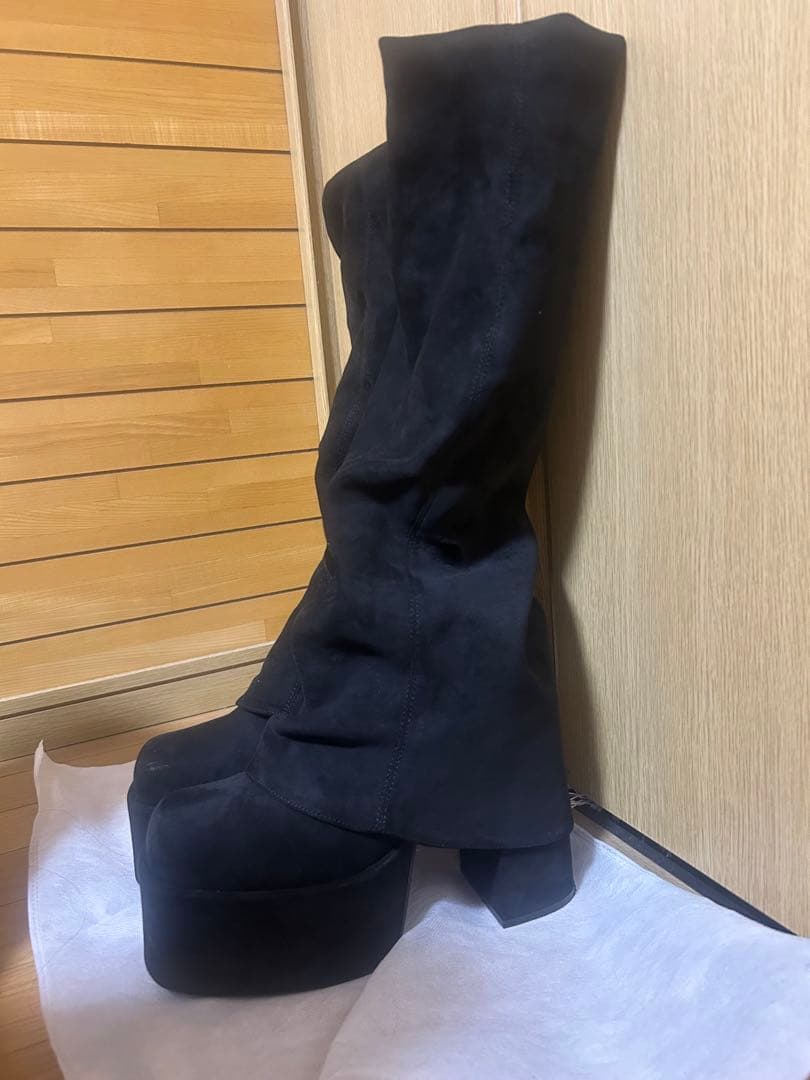 EMODA ルーズフレアカバーフィットブーツ ロングブーツ Lサイズ