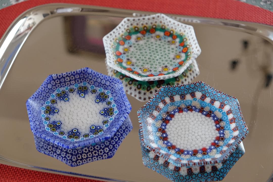 ベネチアンガラス ミルフィオリ プレート 検/メルハバ 飯塚亜裕子 江波冨士子