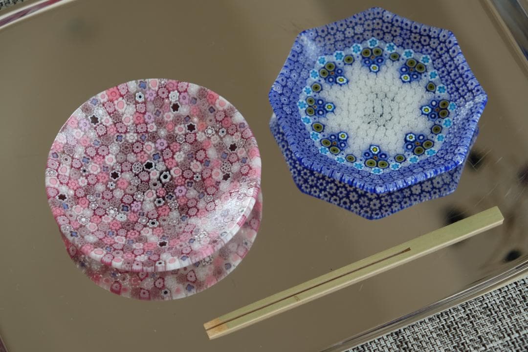 ベネチアンガラス ミルフィオリ プレート 検/メルハバ 飯塚亜裕子 江波冨士子