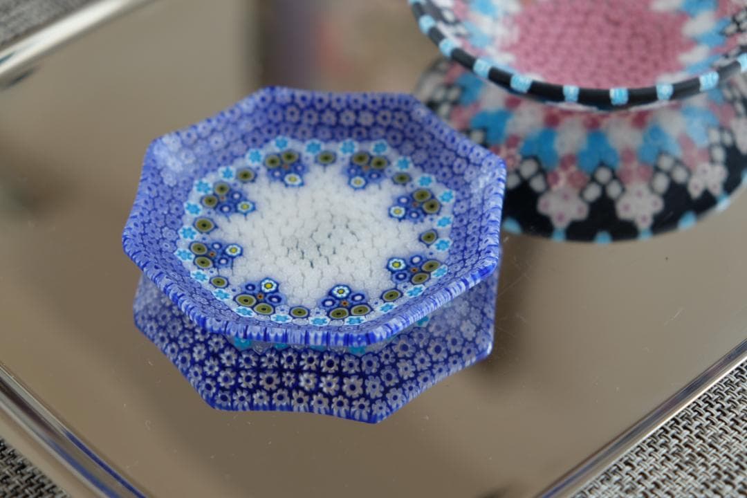 ベネチアンガラス ミルフィオリ プレート 検/メルハバ 飯塚亜裕子 江波冨士子