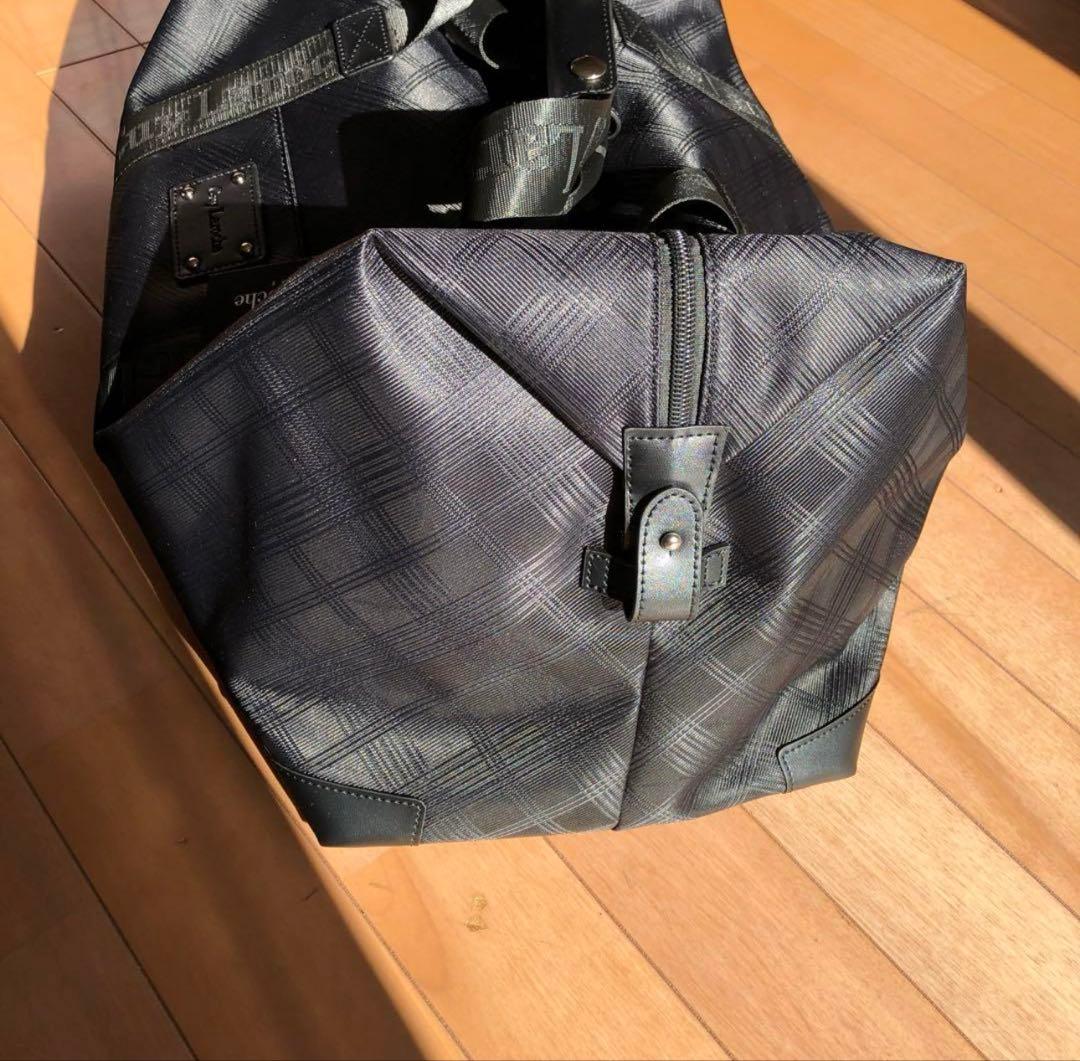 未使用ギラロッシュGuy Larocheボストンバック旅行バック　チェック柄クロ